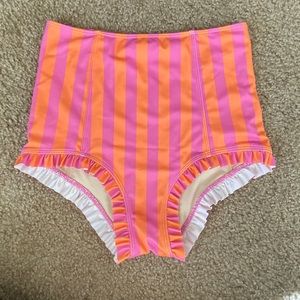 Kortni Jeane All Ruffled Up Bottoms in Pink/Orange